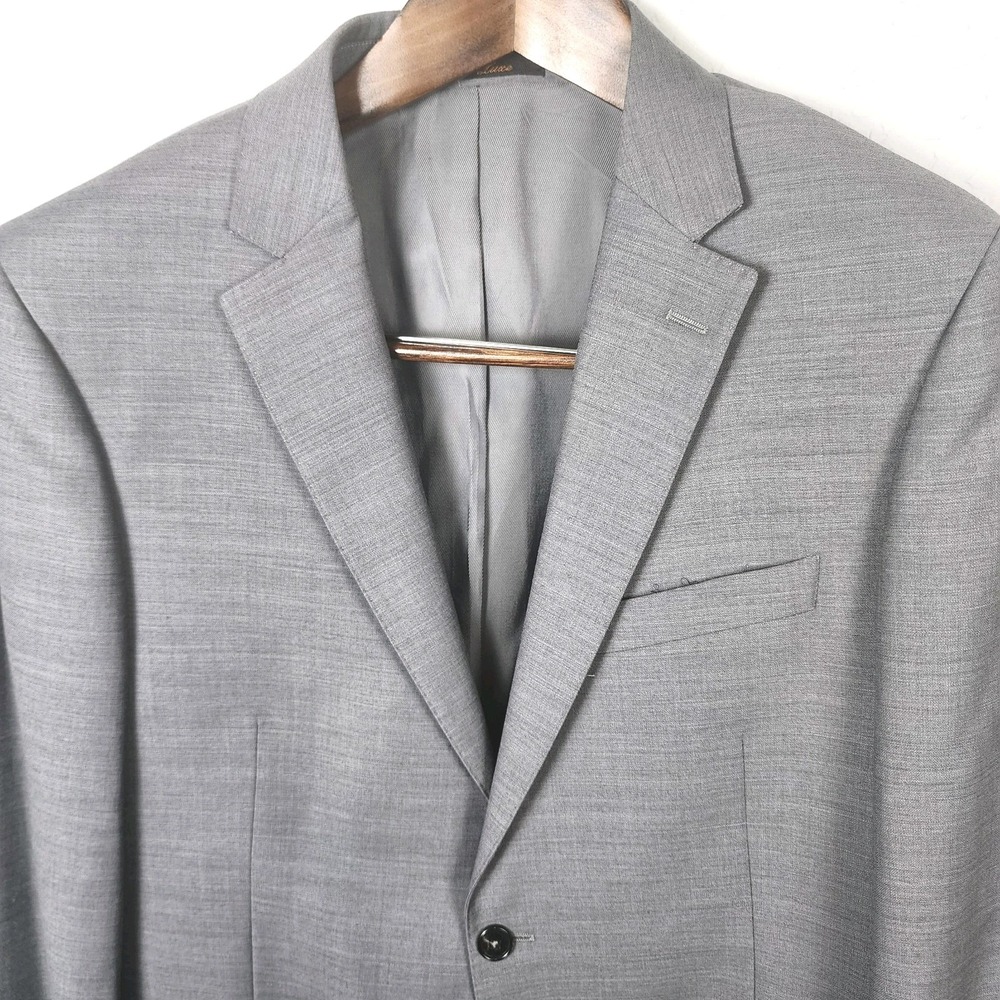 Tiglio Luxe Mens 42R Lanificio Di Biella Suit Jacket Wool‎ Gray Textured Solid